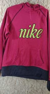 Nike woman's large therma fit with finger holes pink, black, neon yellow